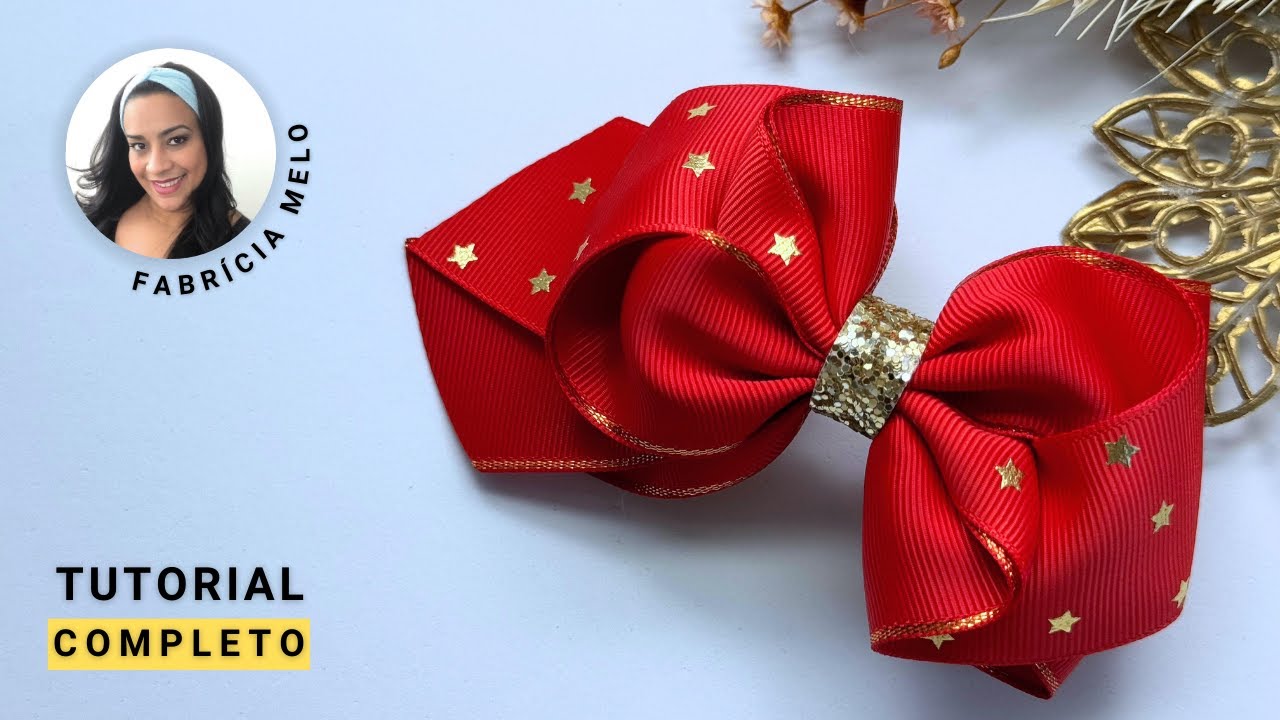 Laço Charmoso passo a passo fácil de Natal #pap #papdelaços #luxo #laçoluxo #natal