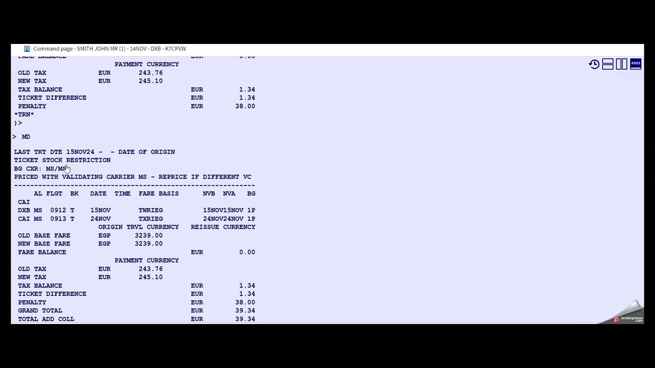AMADEUS GDS REISSUE ATC Commands: FXF FXQ Ticket Exchange