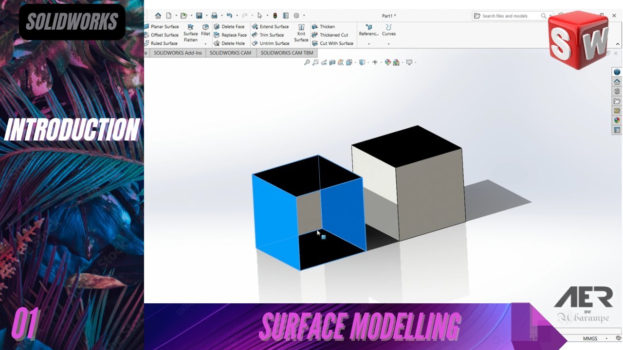Introduction to Surface Modelling | Surface Modelling | Solidworks Tutorial | Stage #01 AER Eng