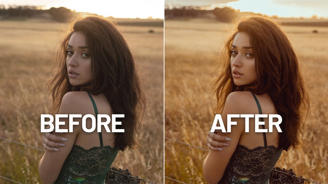 Editing a golden hour portrait from beginning to end