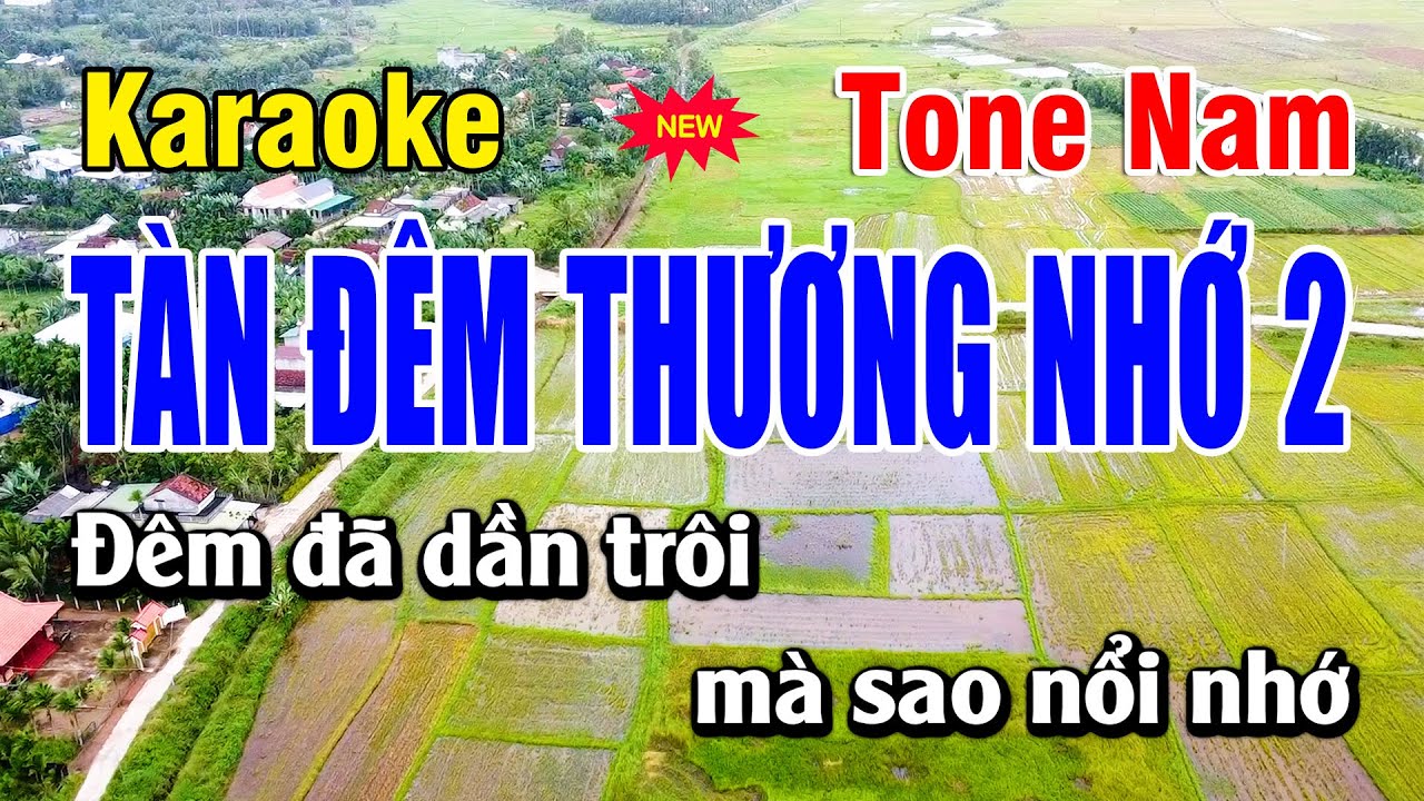 Karaoke Tàn Đêm Thương Nhớ 2 Tone Nam | Beat Chuẩn