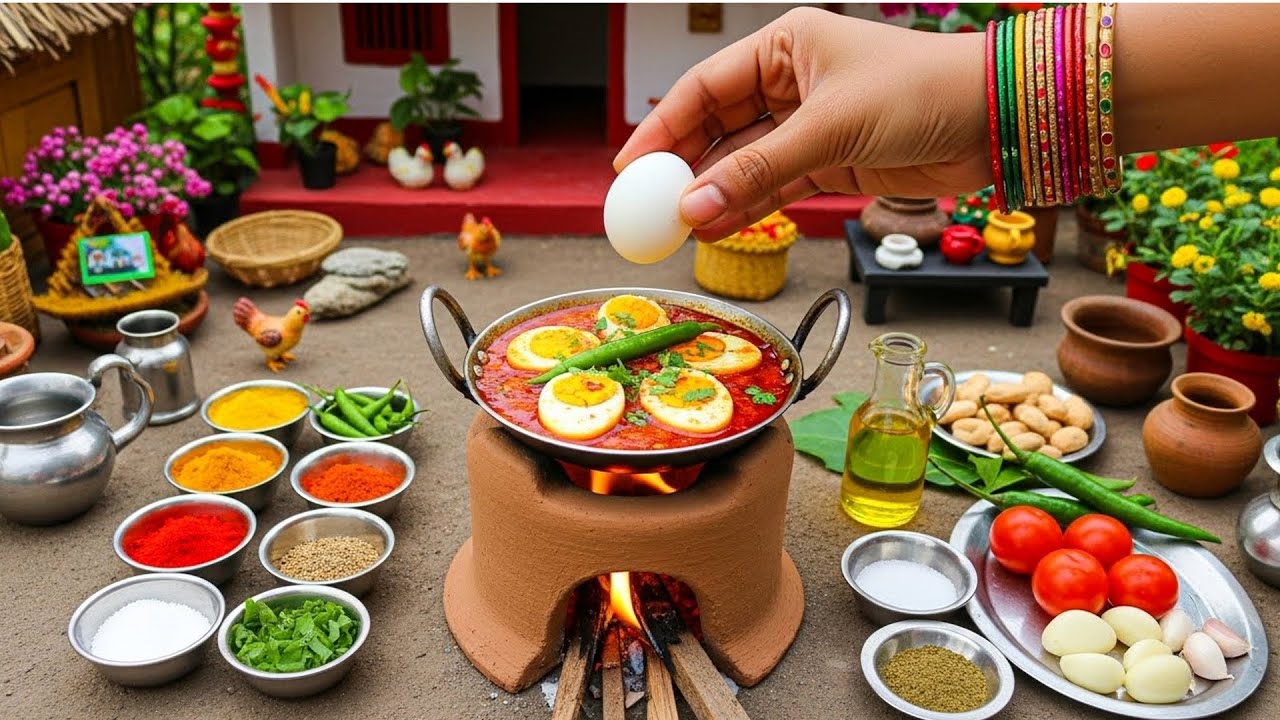 Tiny Miniature Cooking ASMR Videos And 🥚 Miniature Roasted Egg Masala And little mini videos