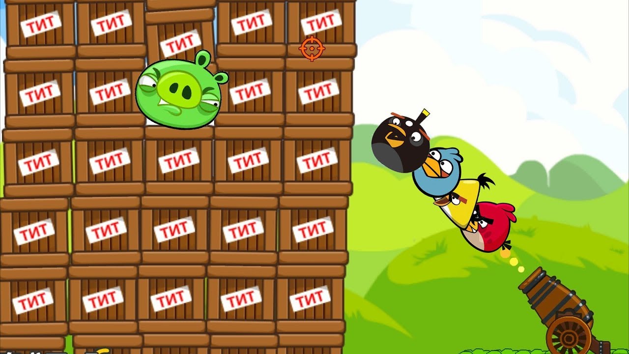 Angry Birds Cannon Birds 2 -SHOOT ALL DIFFERENT BIRDS TO 1000 TNT PIGGIES!