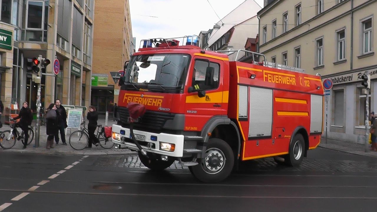 Erweiteter Löschzug BF Dresden FW 1 Neustadt + ELW B-Dienst FW 5 Altstadt (HD)