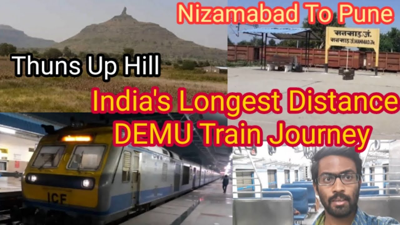 India's Longest Distance Running DEMU Train Journey No:-11410 NZB To PUNE
