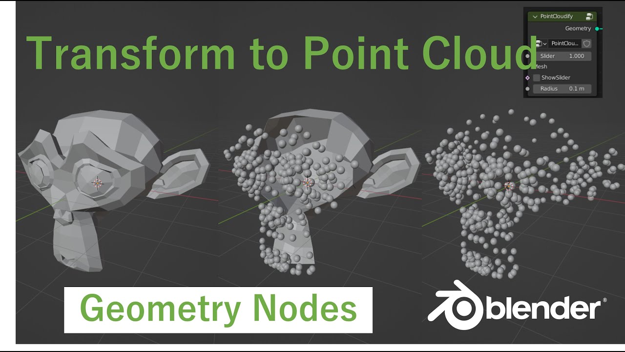 Geometry Nodes - Transform Objects to Point Clouds (Blender 3.1.2)