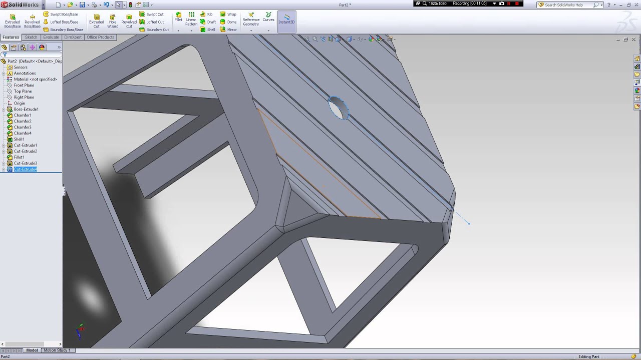 How to draw Plastic chair in solidworks