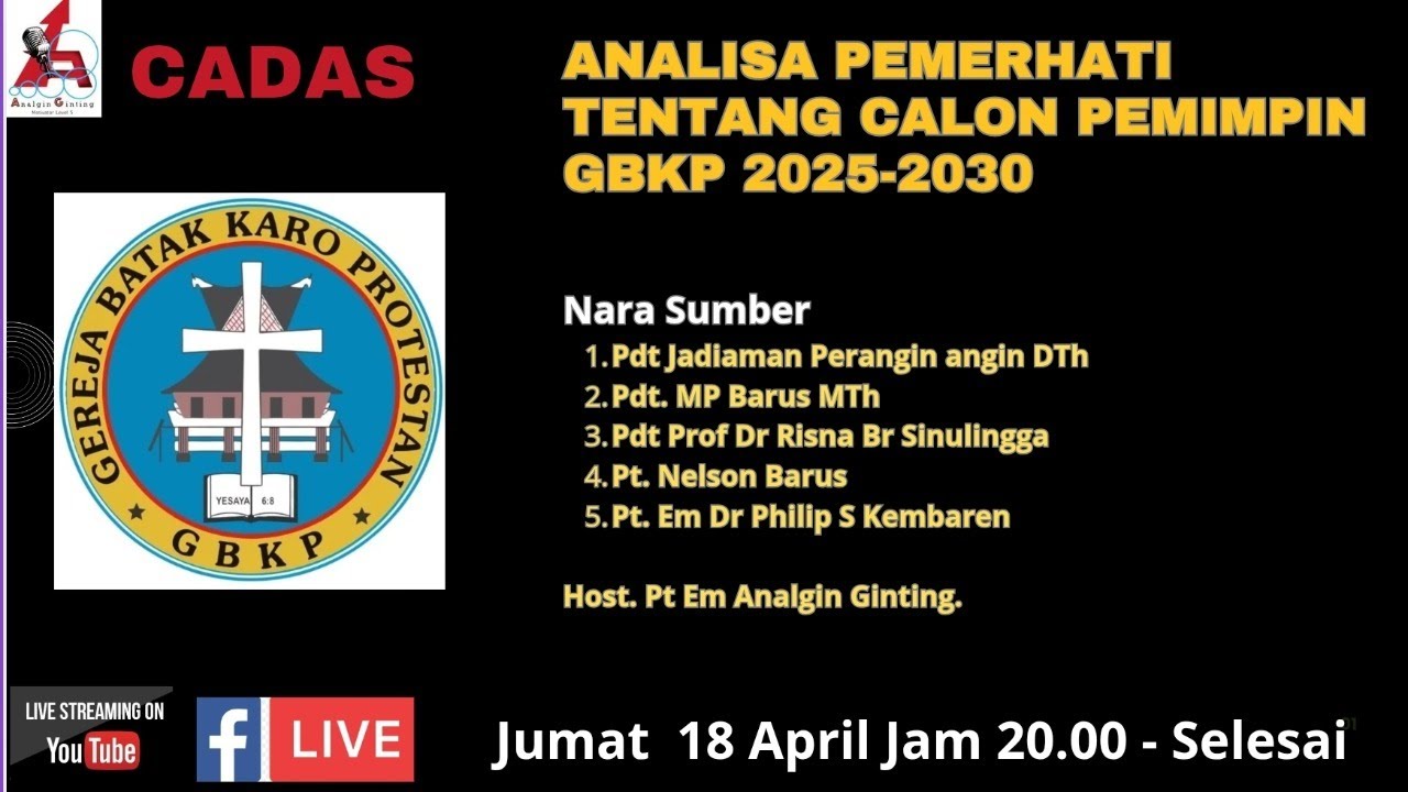 Analisa Pemerhati GBKP Tentang Pemimpin GBKP 2025-2030