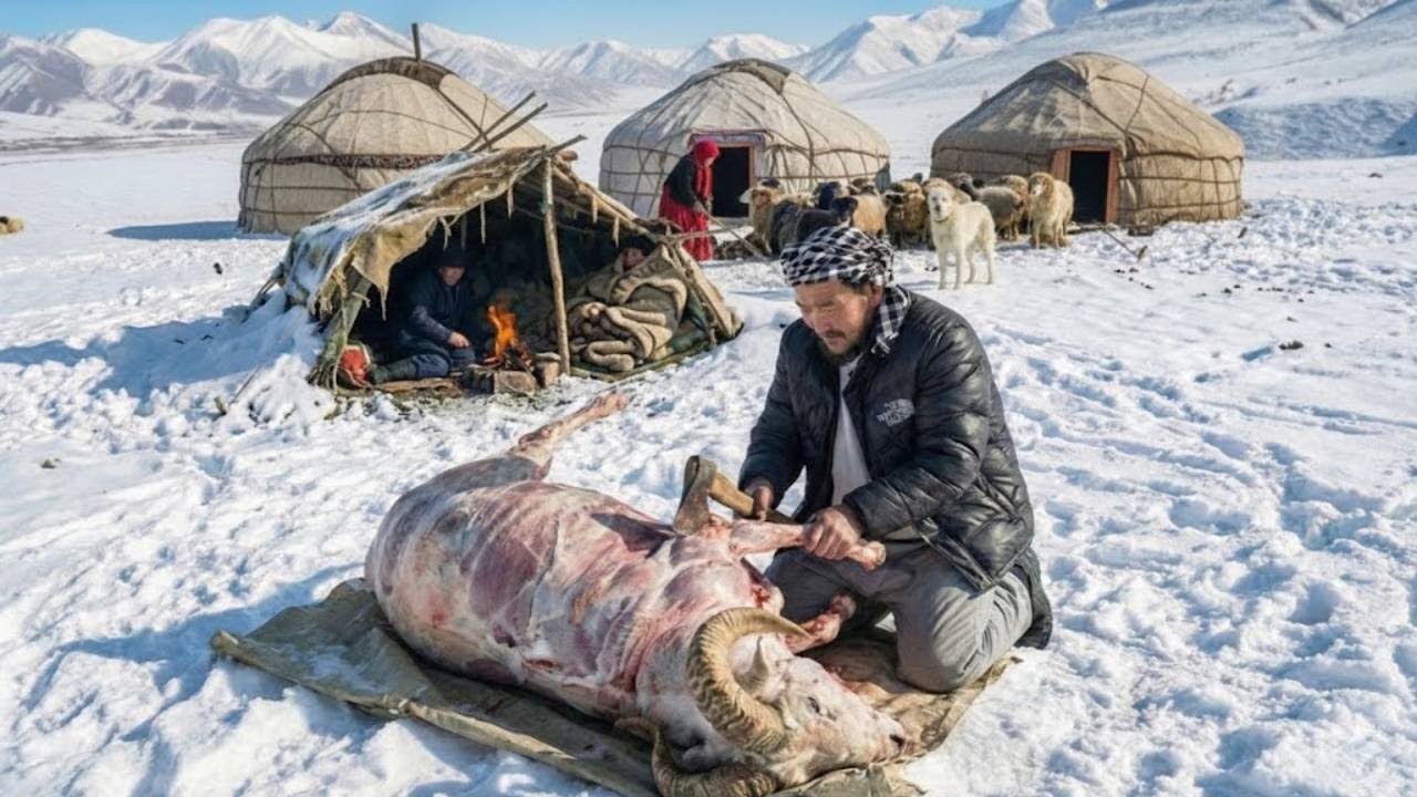 Жизнь пастуха в Афганистане ❄️ Выживание в лютые зимы и приготовление баранины | Повседневная рутина
