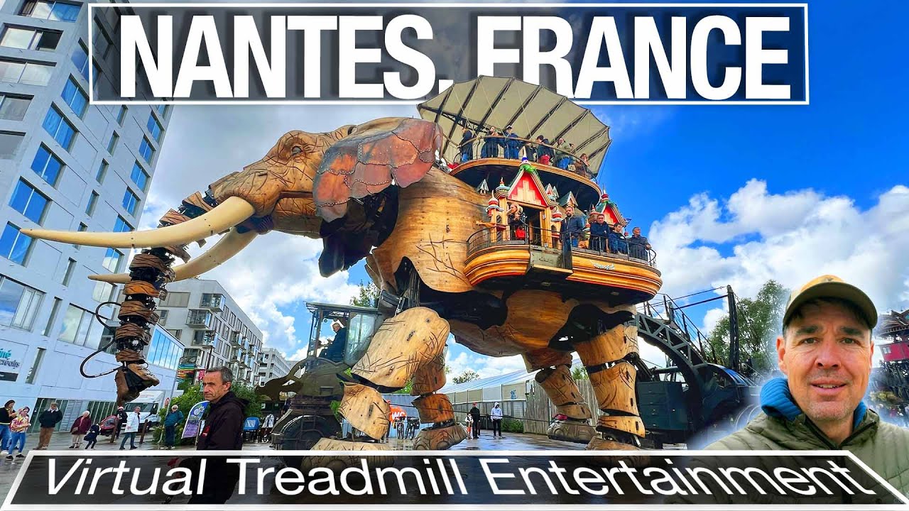Nantes, France in a Virtual Walking Challenge - Treadmill Walking Tour - 4k City Walks
