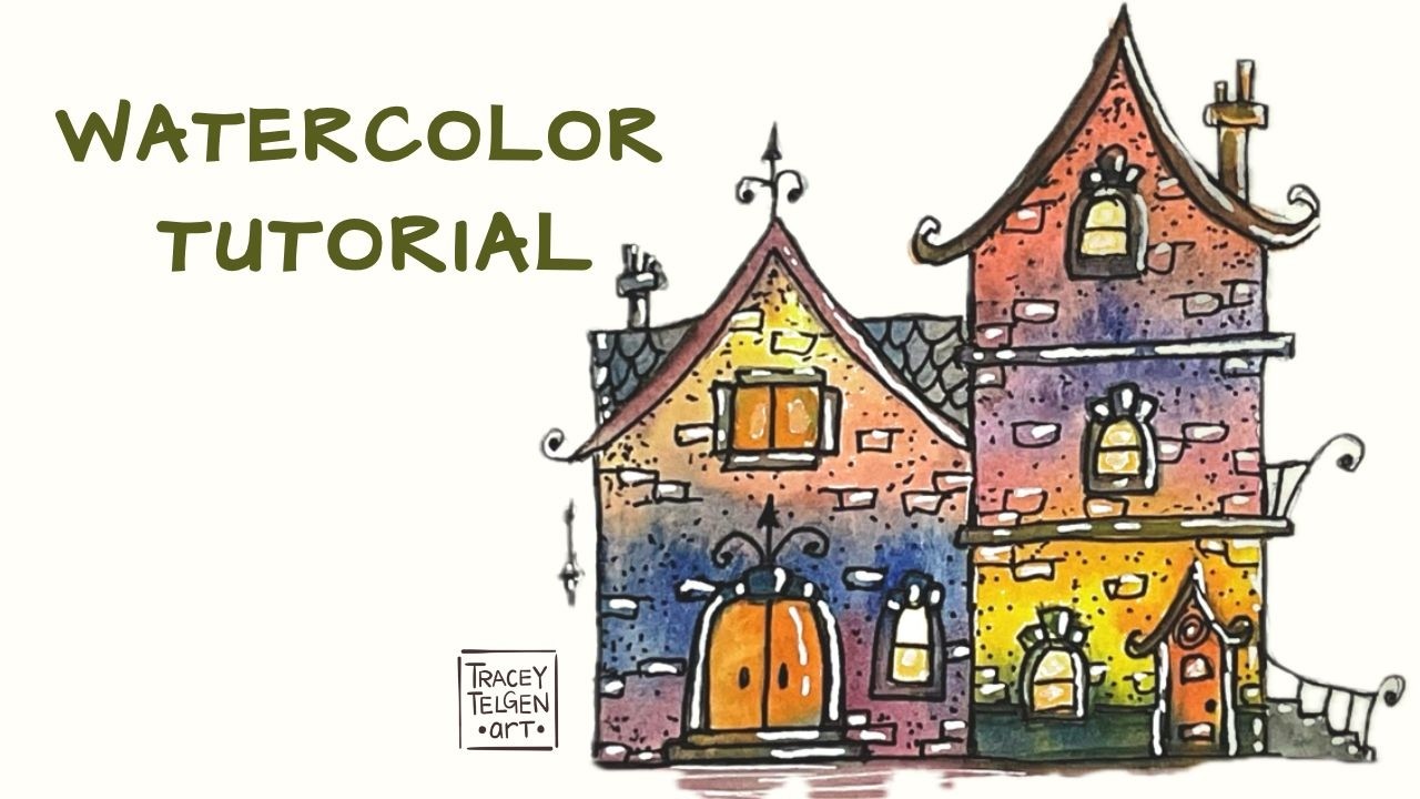 Duplex House | Step-by-Step Watercolor Tutorial