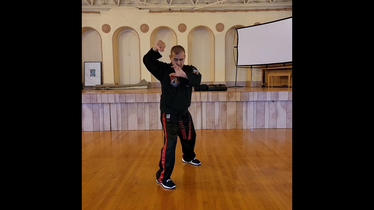 Master Sensei Hugo Rojas of C.Y.k.C, IKCA Kenpo Karate demonstrates beginner Yellow Belt techniques