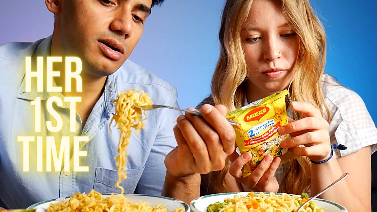 Does My Canadian Girlfriend Like Maggi? Canadian Girl Trying Indian Maggi Noodles For The 1ST TIME!
