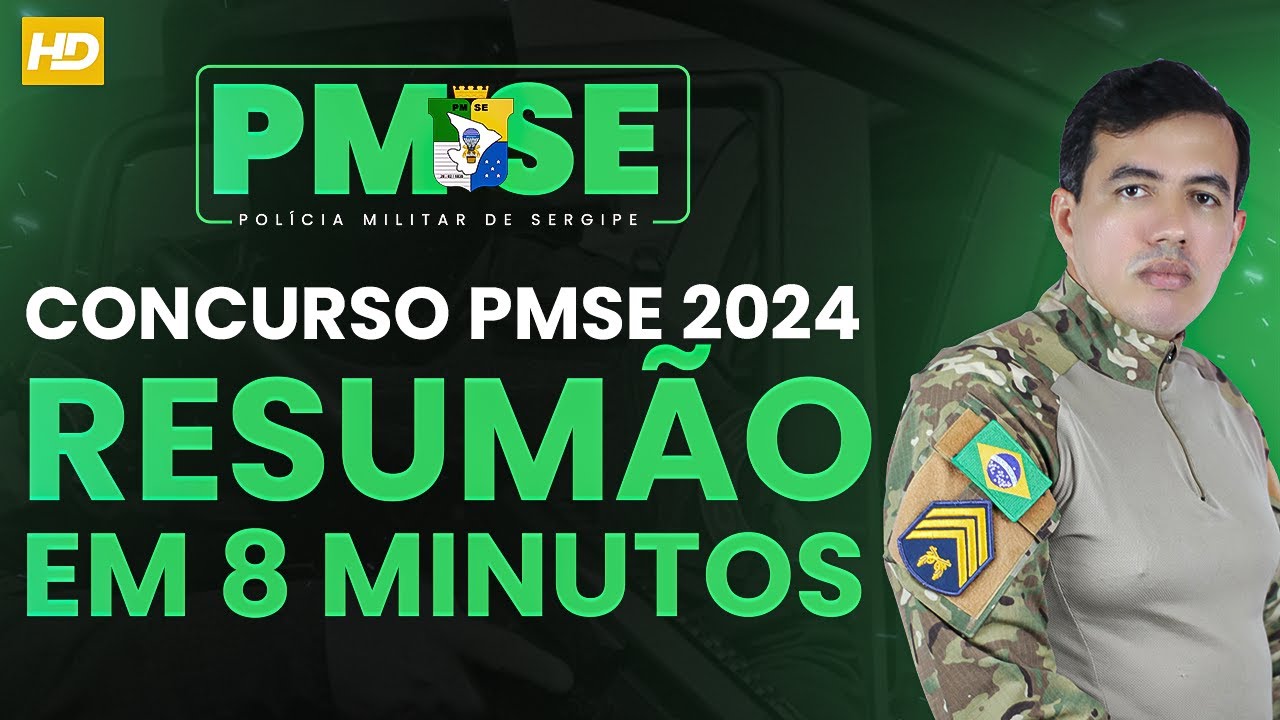TUDO QUE VOC&Ecirc; PRECISA SABER SOBRE O CONCURSO DA PMSE EM 8 MINUTOS - SGT HUGO DIAS - HD CURSOS