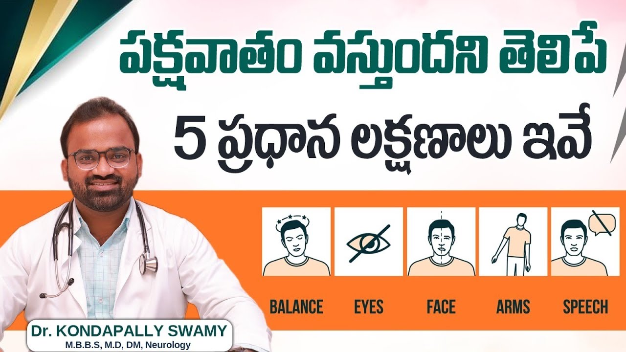 పక్షవాతం యొక్క లక్షణాలు || Early Symptoms of Paralysis in Telugu || Brain Stroke || Ashwini Hospital