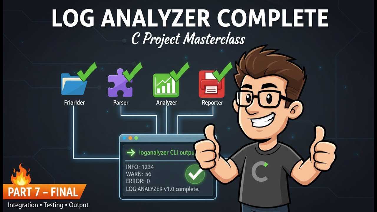 Log Analyzer Complete 🔥 | Final Integration in C (Part 7)