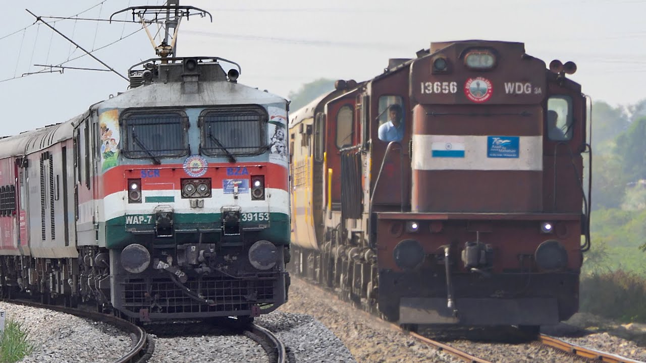 Rhythmic RAILWAY TRACK Sounds | Diesel and Electric Trains in Action | PART 8 | Indian Railways