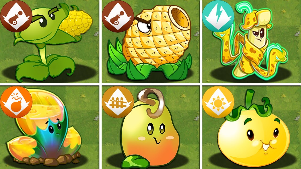 ALL YELLOW Plants Power-Up vs PvZ 2 Final Bosses Fight! - Plants vs Zombies 2 Final Boss