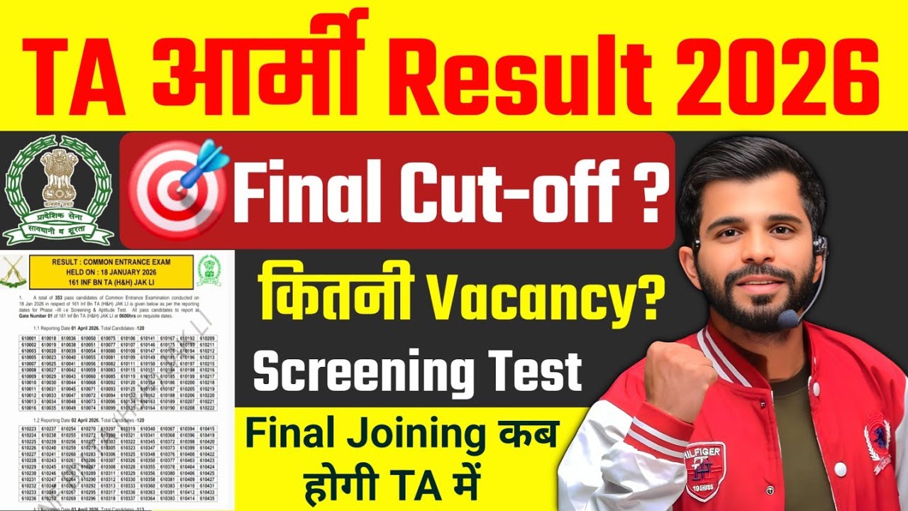 TA Army Result 2026 | Ta Army 18 January Exam Result Out | Territorial Army Result 18 January Exam
