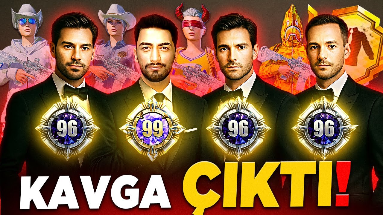 GERÇEK KAVGA ÇIKTI! 4 TANE 96 KOLEKSİYON HESAP KAFA TUTTU! HERKESİ ÇAĞIRDIM! | PUBG Mobile