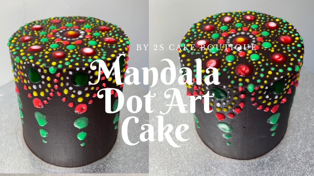 Amazing Mandala Dot Art Christmas Cake