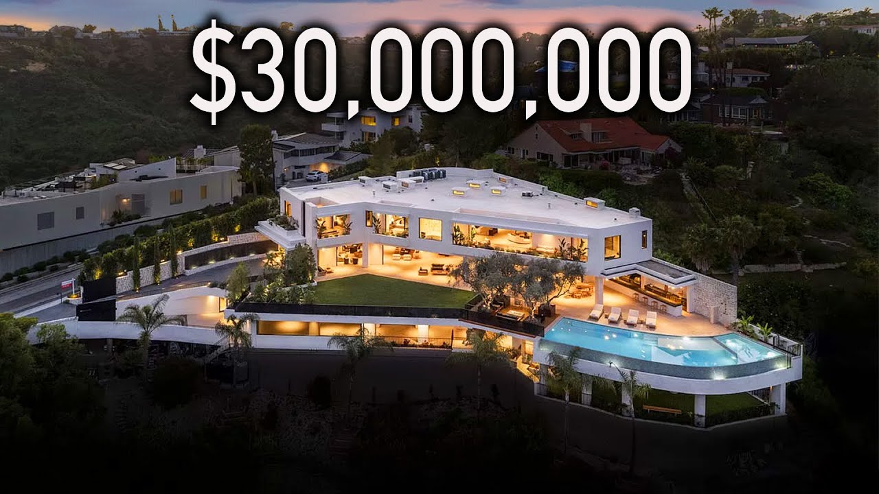 Touring a $30,000,000 BEL AIR Mansion with a CURVED Infinity Edge Pool!