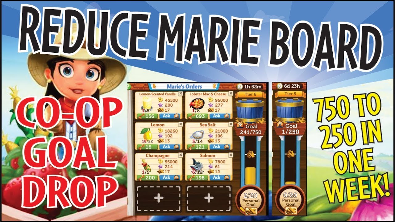 FarmVille 2 Country Escape Lower Your Co-op Marie Board Amount