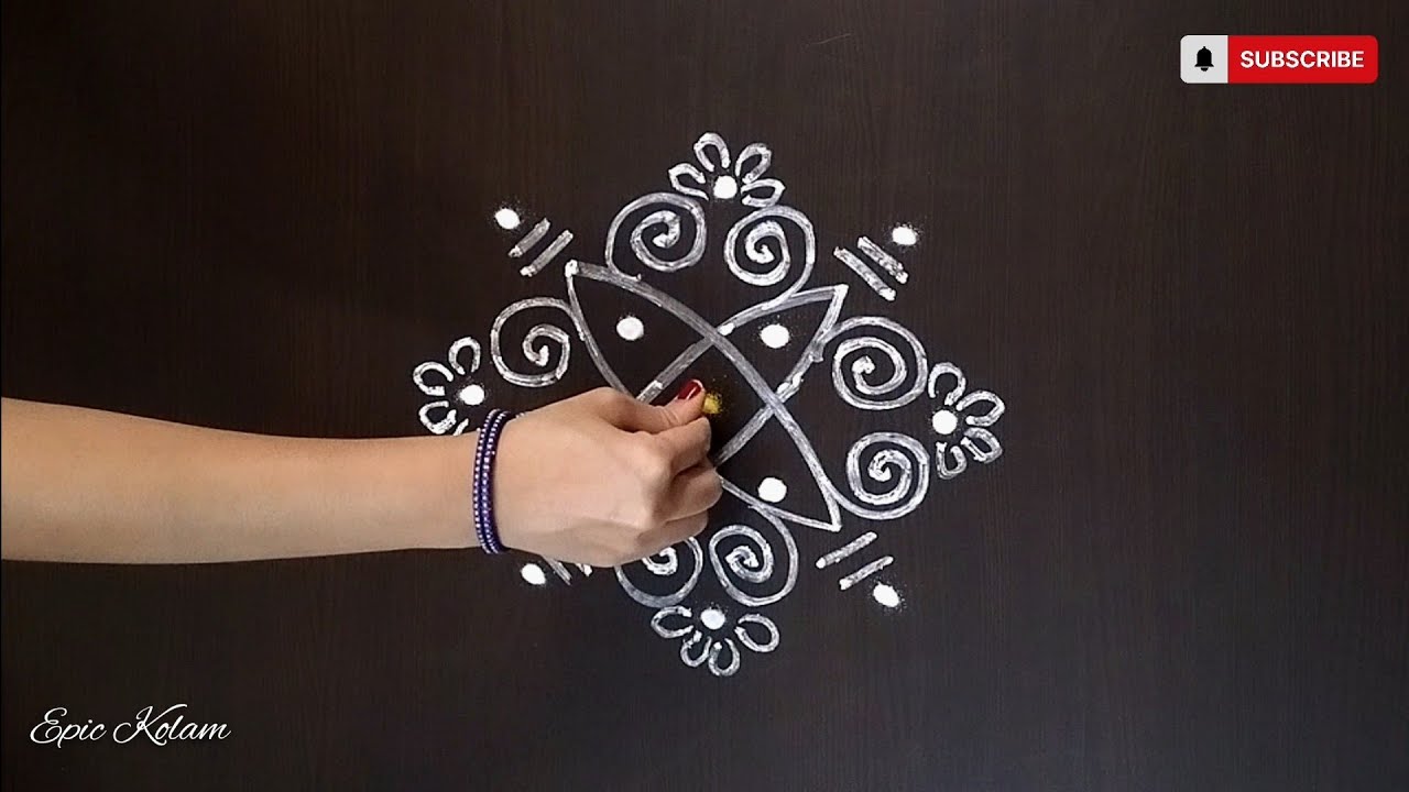 Easy Kolam and Border designs ❤️ @Epickolam | Simple kolam | Easy Rangoli