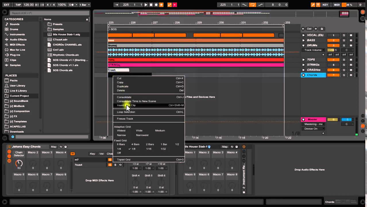SOS Tutorial - Easy Chords in Ableton Live 9 (Chain Racks & Mapping)