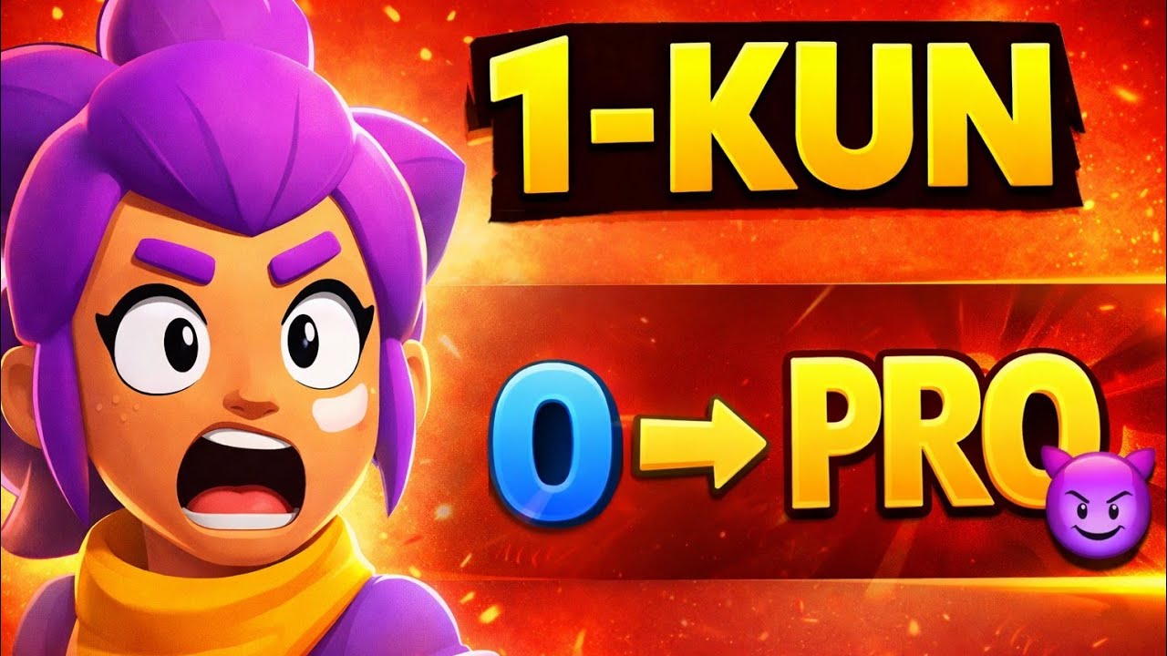 1-KUN CHALLENGE! 0 → PRO 🔥 | Brawl Stars#BRAWLSTARS#100KUNCHALLENGE#0DANPROGA#UZGAMER#BRAWL