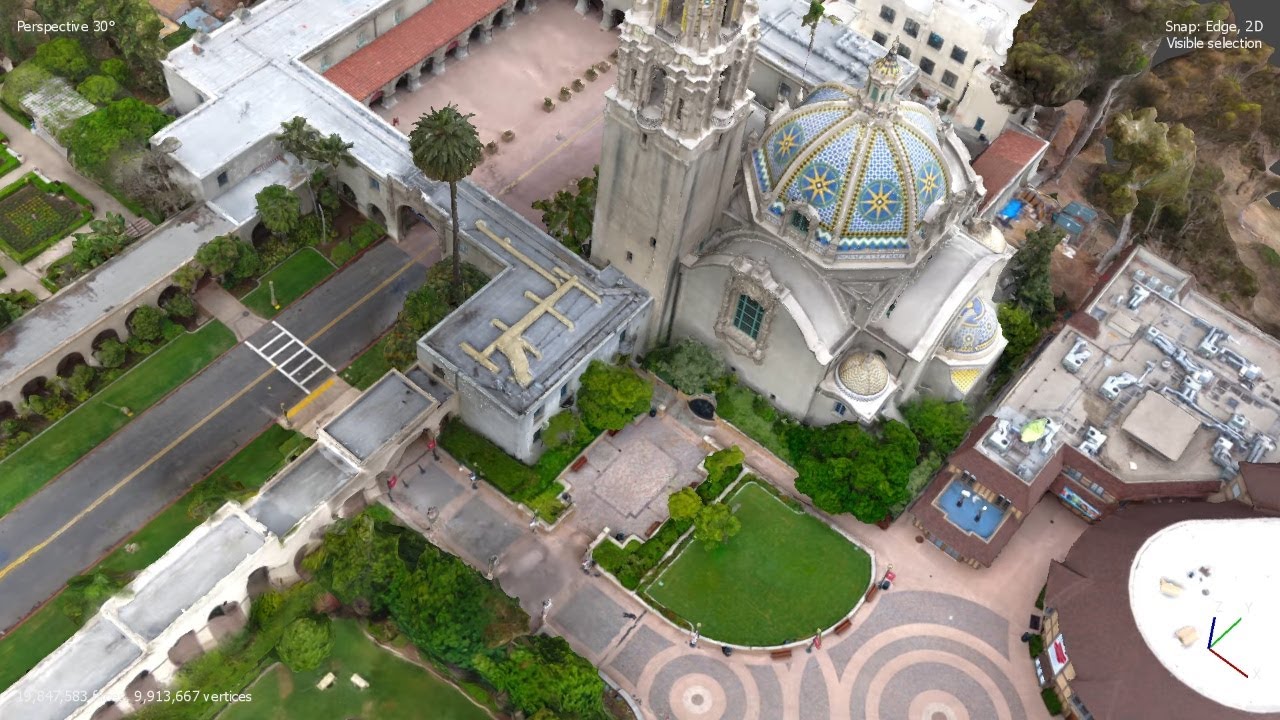 Animazione 3D del California Tower con Laser Scanner, Drone e Agisoft Metashape