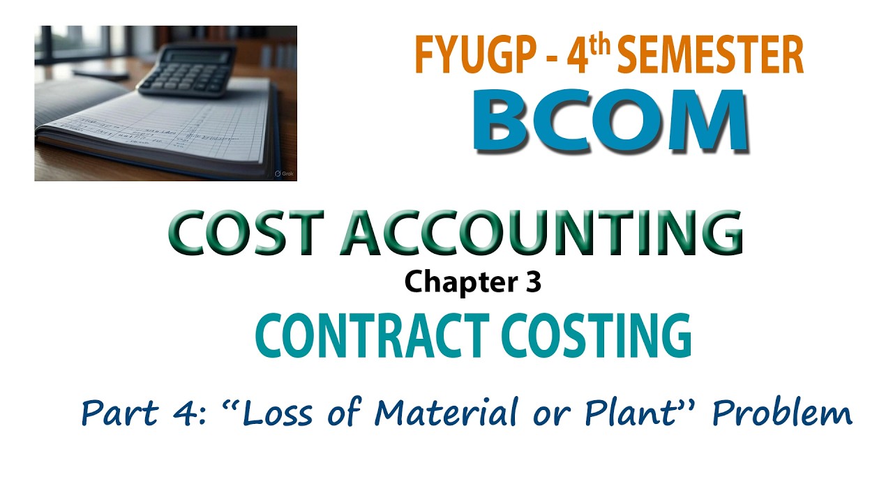 FYUGP   4TH SEM BCOM   COST ACCOUNTING  CH 3 #4