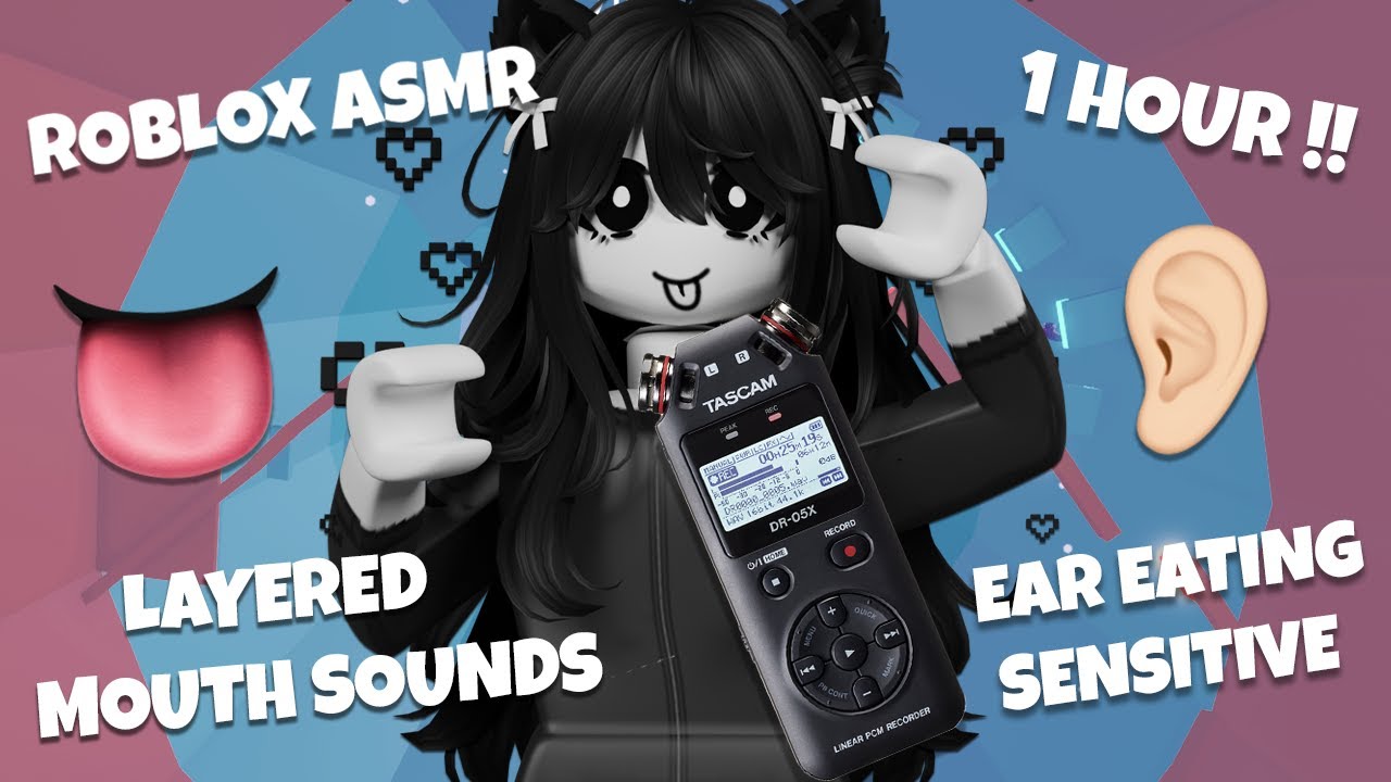 Roblox ASMR Ear EATING & Layered Mouth Sounds 100% Sensitivity 1 HOUR 👄