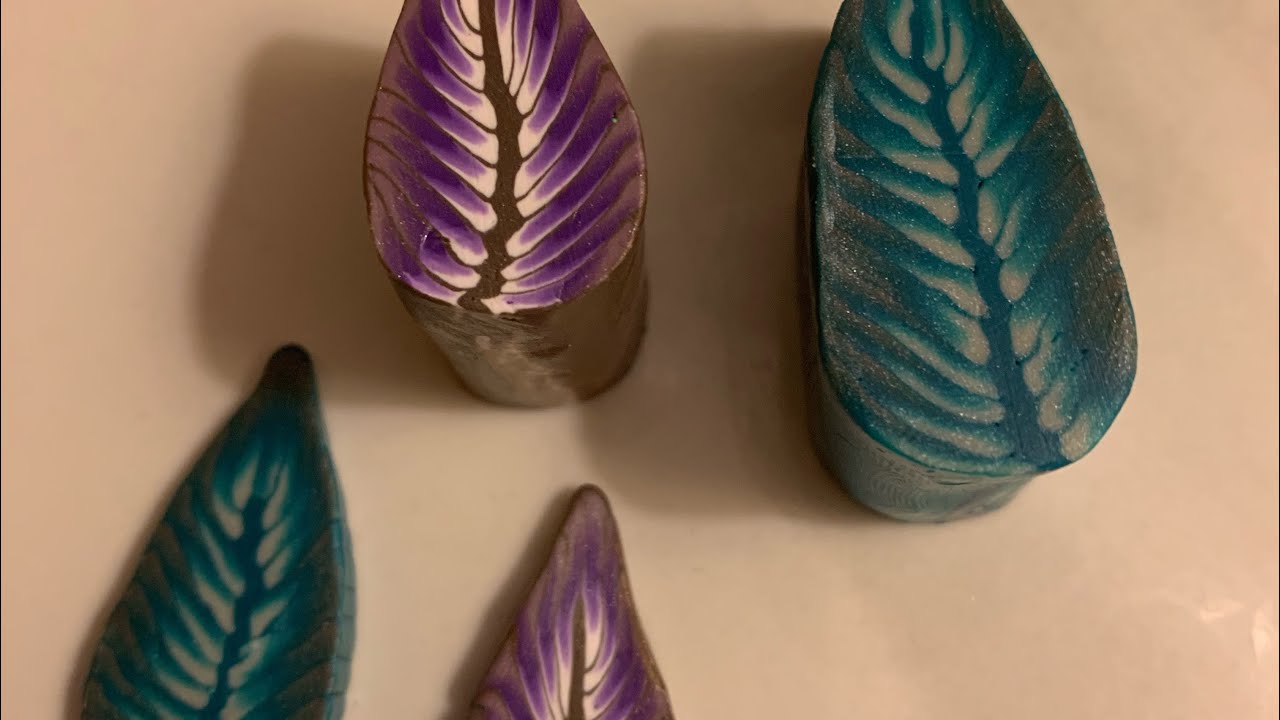 Polymer clay feather cane