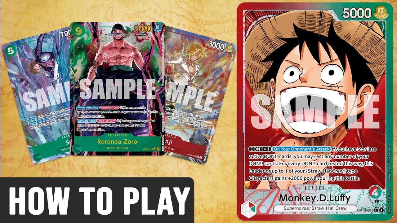 Как играть в карточную игру One Piece TCG за Красного и Зеленого Луффи
