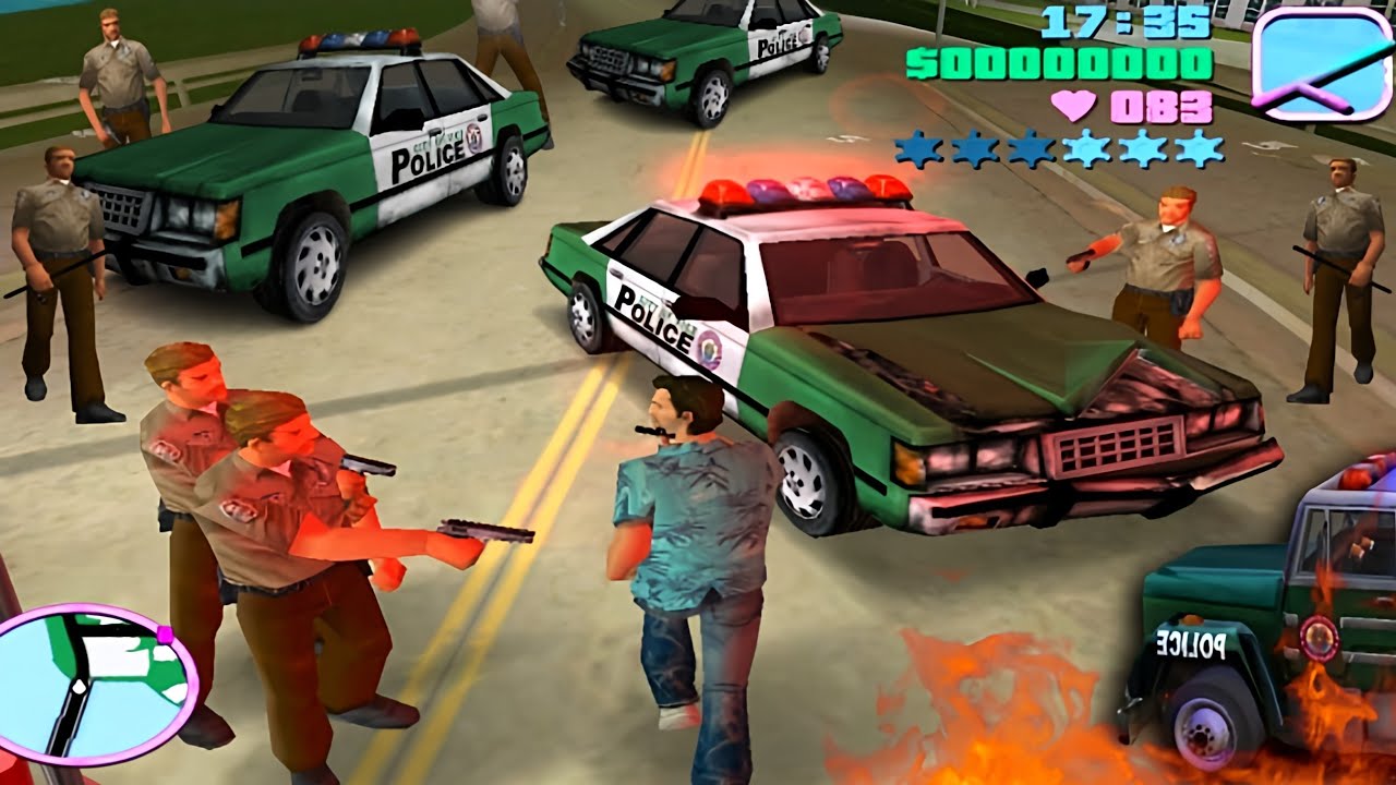 Only Pistol Challenge Tommy Vercetti Vs Police | GTA Vice City: | Grand Theft Auto Vice City