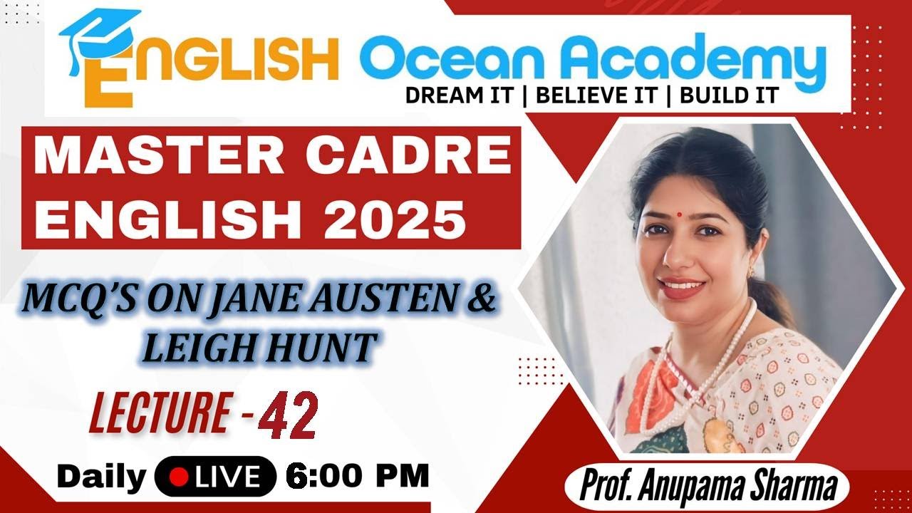 Master Cadre English 2025 | MCQ Lec 42 | Master Cadre English by Anupama Mam | English Ocean Academy