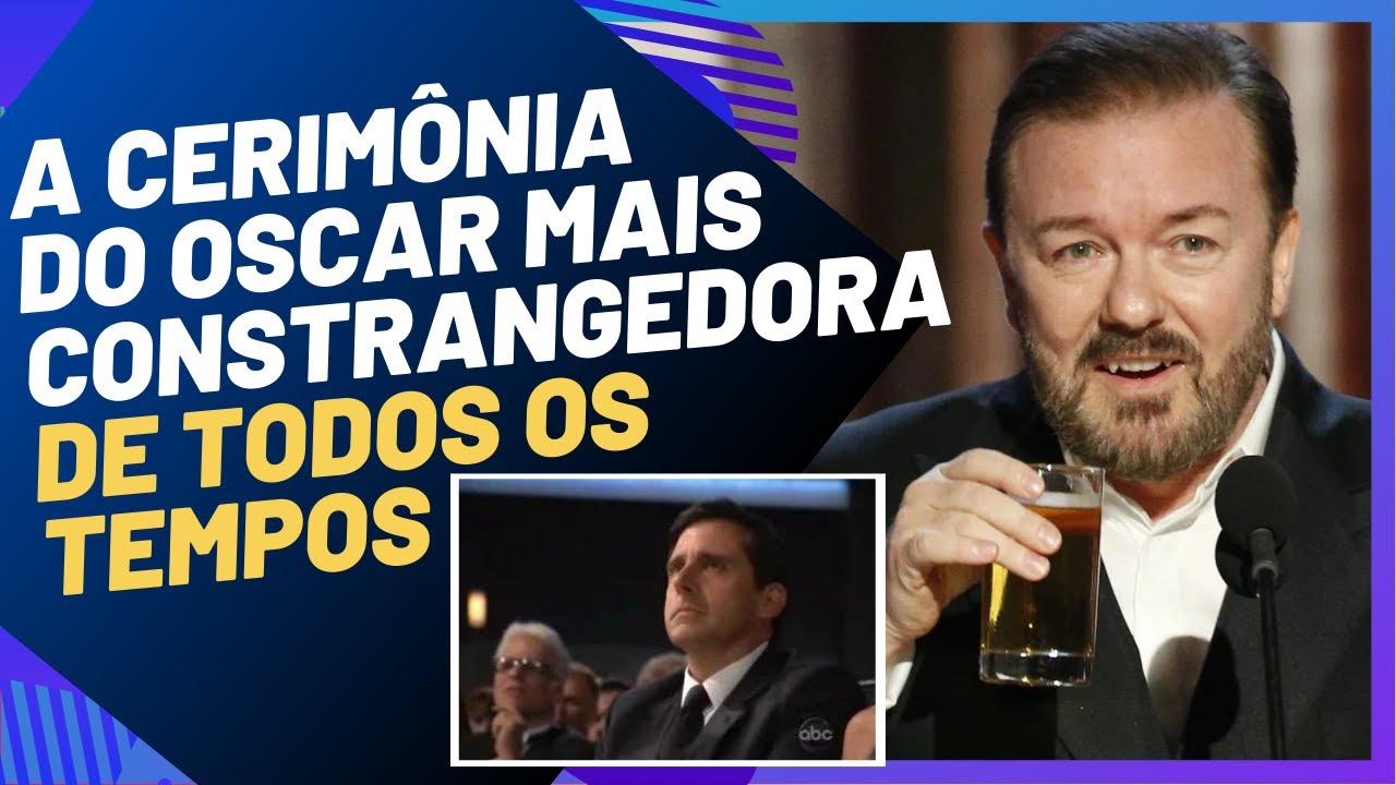 RICKY GERVAIS humilhou Hollywood pela primeira vez e n&atilde;o deixou papas na l&iacute;ngua LEGENDADO