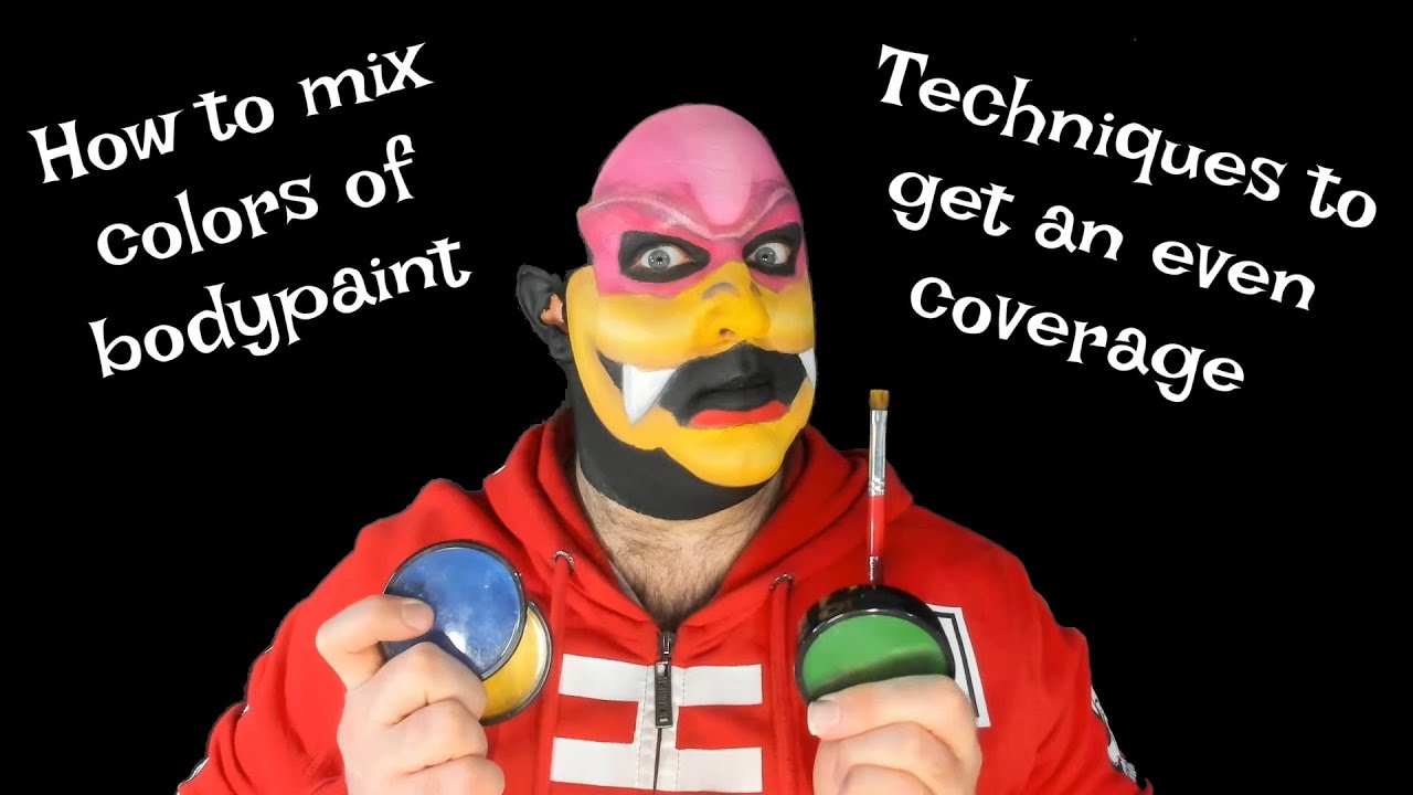 How to mix colors of bodypaint to get an even coverage (techniques with water activated paint)