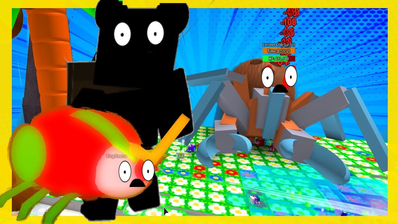 Defeating Coconut Crab + Stump Snail + King Beetle For The BBM Quest In Roblox Bee Swarm Simulator