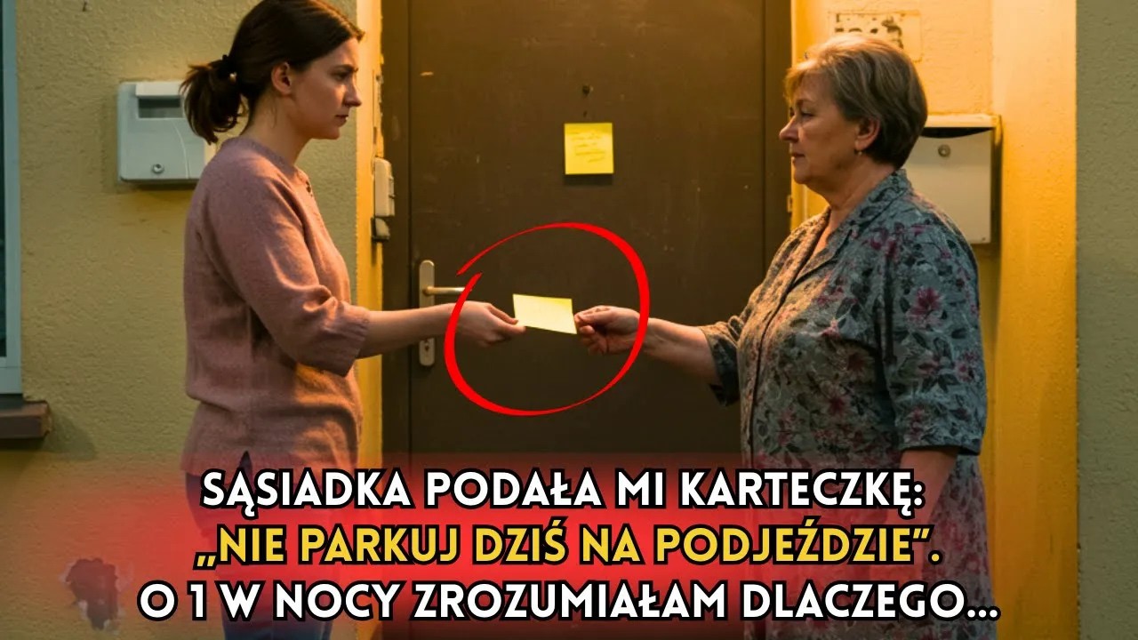 Sąsiadka podała mi karteczkę: „Nie parkuj dziś na podjeździe”.O 1 w nocy zrozumiałam dlaczego…