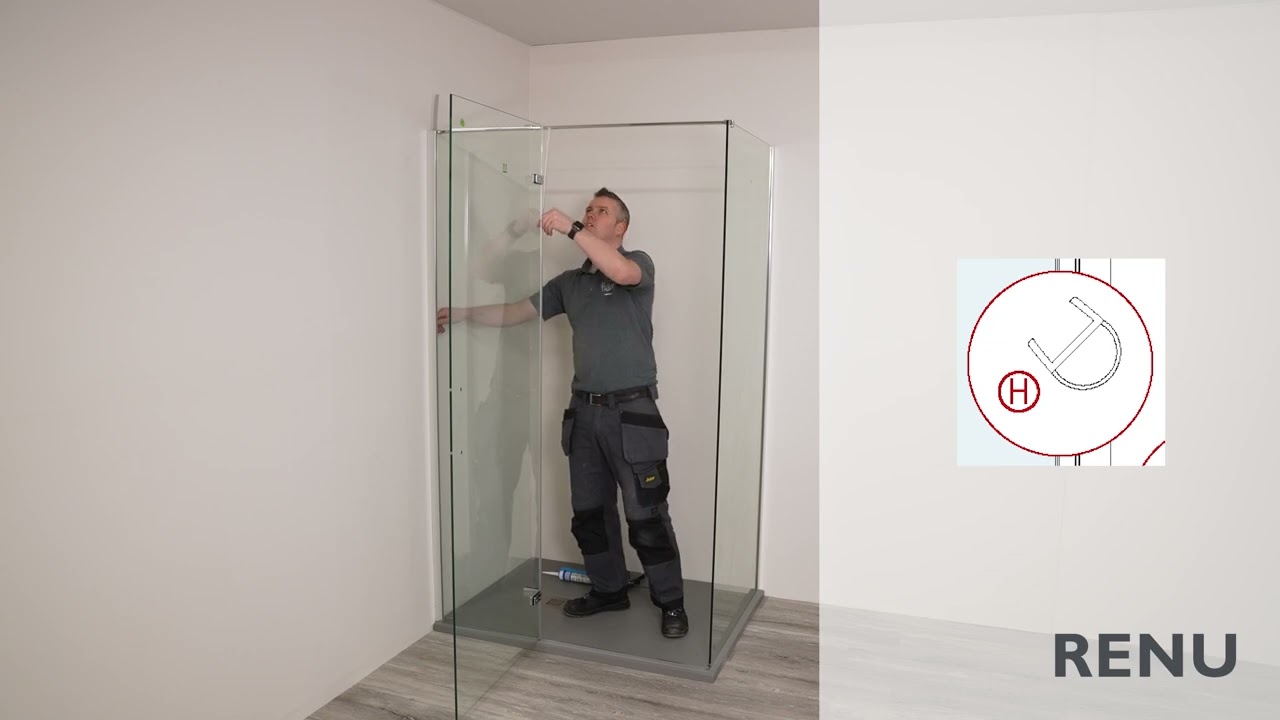 Flair -Renu Frameless Shower Enclosure -  Hinge Alcove Shower Door with Inline Panel