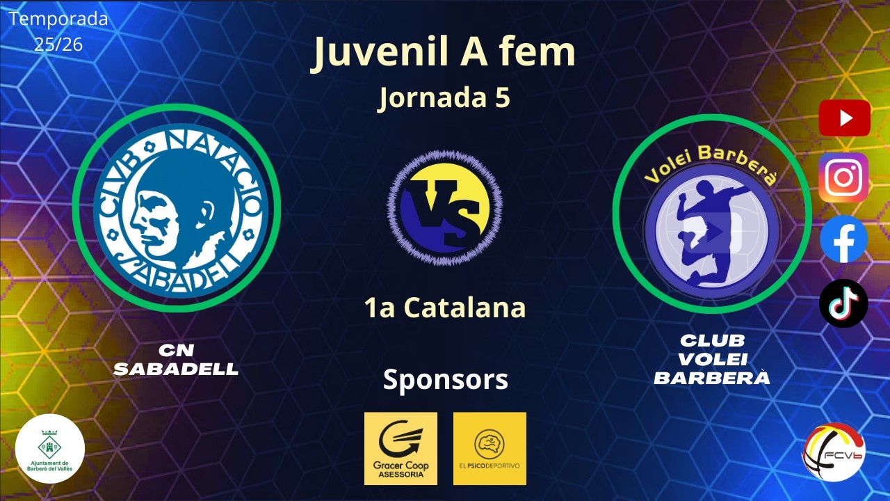Cn Sabadell vs Cv Barberà, Juvenil A femení, J5, 28/02/26, 1a catalana permanència, #Aymibarberà!!