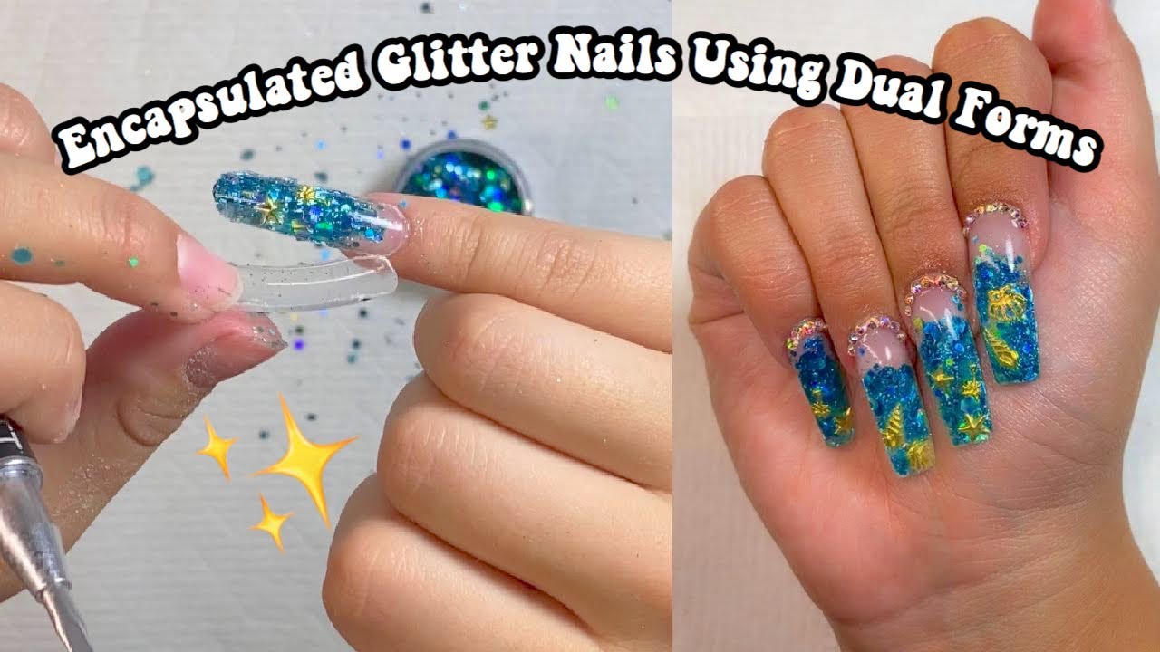 How To: Glitter Ombre Using Dual Forms | Polygel Nail Tutorial