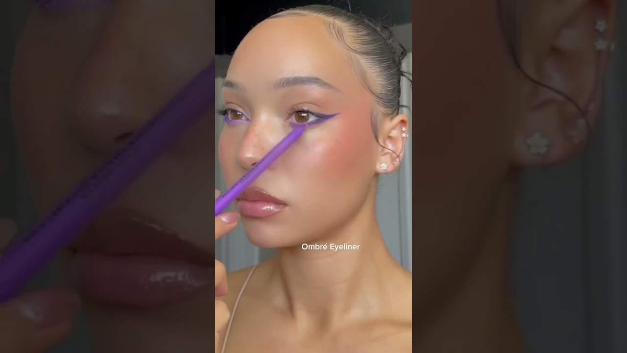 Purple eyeliner for spring💜 #perfecteyeliner #beauty #makeuptutorial #makeuptips #eyemakeup #makeup