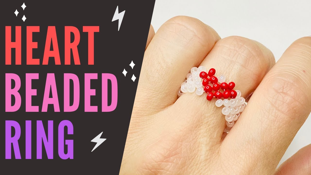 How to Make Heart Beaded Ring - Heart Beaded Ring Tutorial