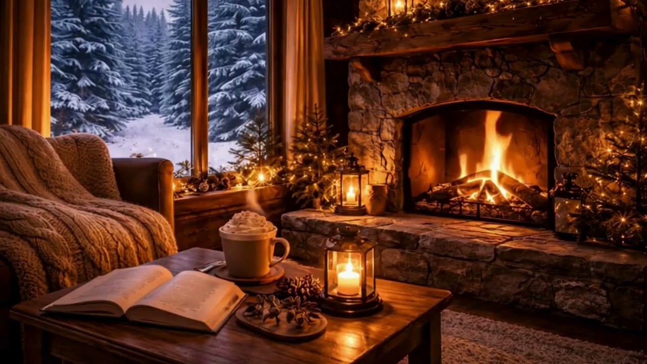 POV: Cozy Fireplace in a Snowy Cabin 🔥 Calm Ambient Sounds for Deep Sleep & Relaxation (30 Minutes)
