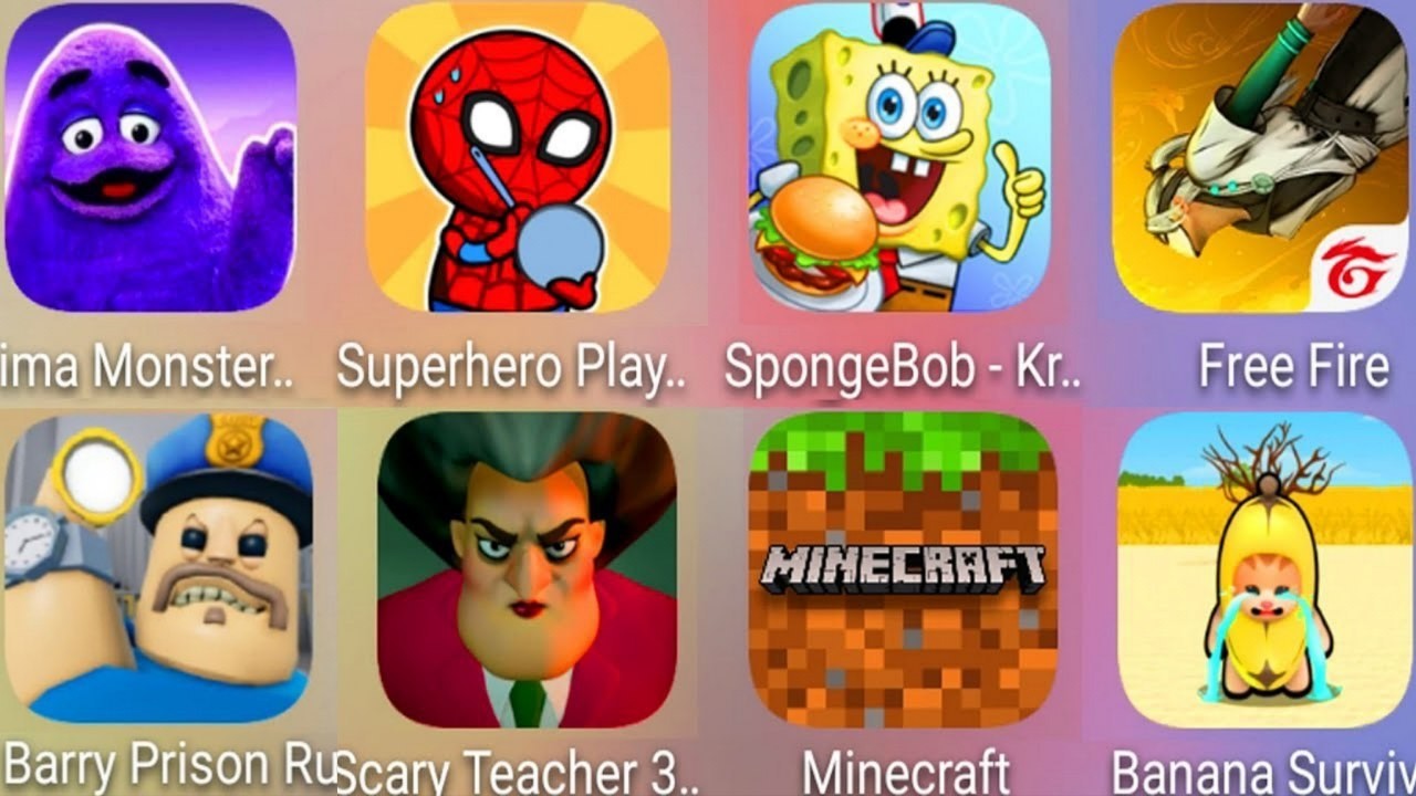 Brawl Stars, Subway Surfers, Roblox, Angry Birds 2, Hill Climb Racing 2
