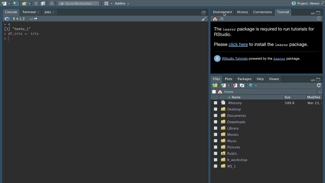 (Tu primera vez)… con RStudio: Un tour/overview/vistazo