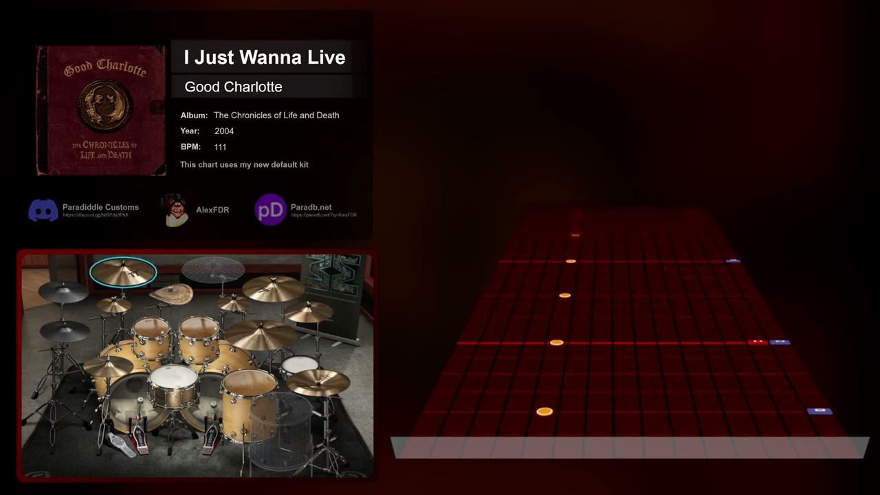 Good Charlotte - I Just Wanna Live | ParadiddleVR Drum Chart Preview